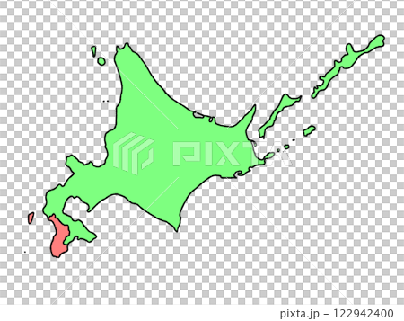少しゆるい北海道と一部青森県地図 明治4年 122942400