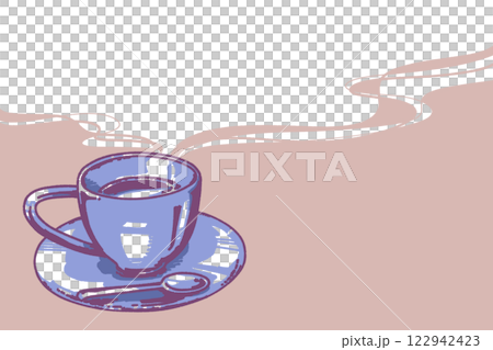 Illustration of a cup of drink and steam 122942423