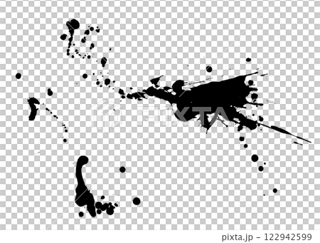 Blood paste, ink material, splash, spilling, illustration set 122942599