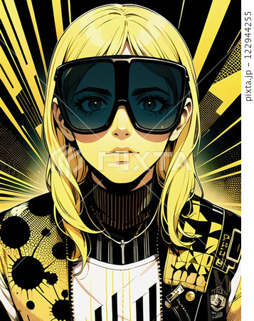 サングラスをかけた男性キャラクターのイラスト素材 [122944255] - PIXTA