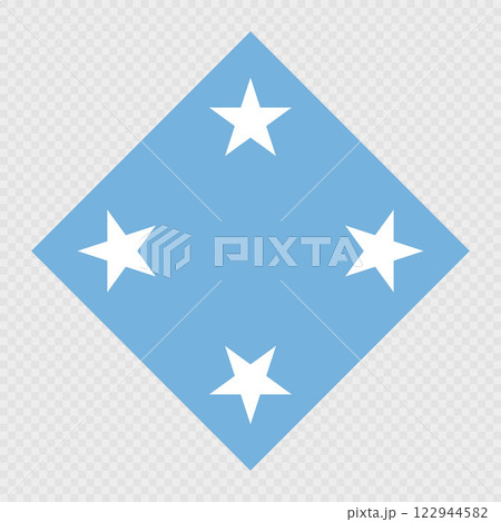 Micronesia rhombus flag. Vector illustration. Micronesia rhombus flag. Vector illustration. 122944582