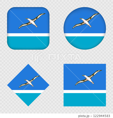 Midway Atoll Flag Icons Pack. Vector illustration. Midway Atoll Flag Icons Pack. Vector illustration. 122944583