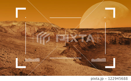 Cosmic futuristic horizon background, Mars planet Cosmic futuristic horizon background, Mars planet 122945688