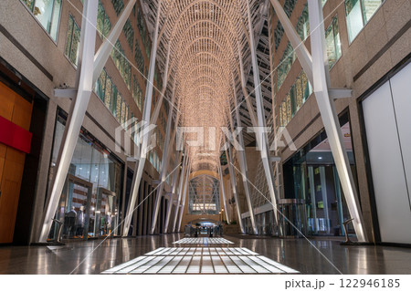 Toronto, Ontario, Canada - November 24 2021 : Allen Lambert Galleria in the night. Toronto, Ontario, Canada - November 24 2021 : Allen Lambert Galleria in the night. 122946185