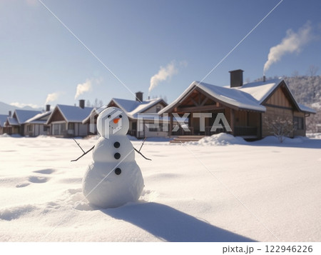 雪だるまと快晴 122946226