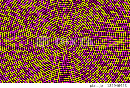 Neon dots abstract background. Radial dotted halftone backdrop. Vector template for your creative designs. 122946438