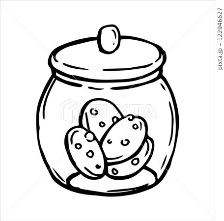vector illustration in doodle style. cookie jar 122946627