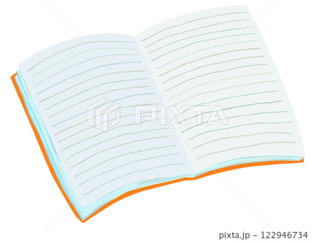 開いたノートのイラスト ベクター素材 122946734