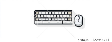 A minimalist keyboard and mouse icon featuring a clean design, ideal for applications related to technology and computing. Generative AI A minimalist keyboard and mouse icon featuring a clean design, ideal for applications related to technology and computing. Generative AI 122946771