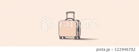 This illustration showcases a simple yet elegant suitcase with a handle and wheels, ideal for travel enthusiasts seeking a sleek design. Generative AI This illustration showcases a simple yet elegant suitcase with a handle and wheels, ideal for travel enthusiasts seeking a sleek design. Generative AI 122946782