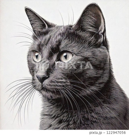 見上げる猫 122947056