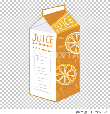 Orange juice in a paper pack 122947073
