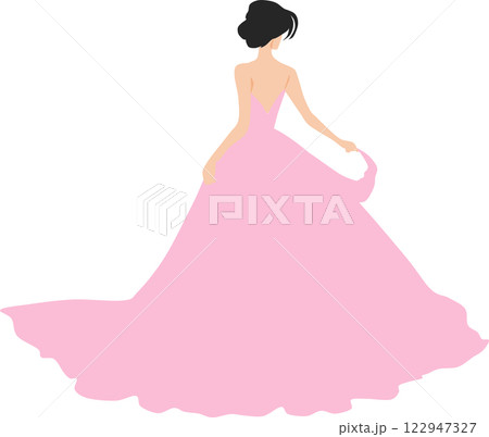 ドレスを着た女性のイラスト 122947327