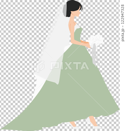 穿著連身裙的女人的插圖 122947328