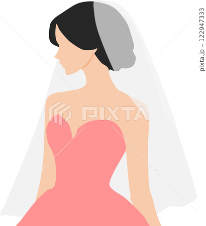 ドレスを着た女性のイラスト 122947333