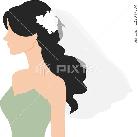 ドレスを着た女性のイラスト 122947334