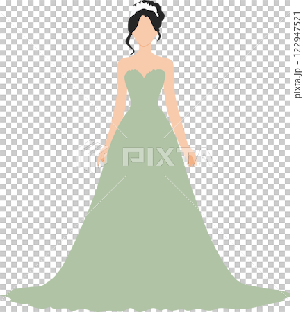 ドレスを着た女性のイラスト 122947521
