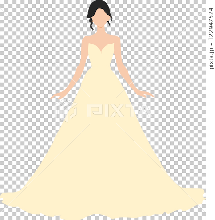 ドレスを着た女性のイラスト ドレスを着た女性のイラスト 122947524