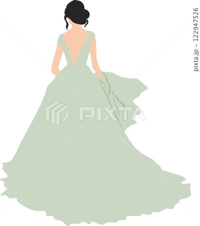 ドレスを着た女性のイラスト 122947526
