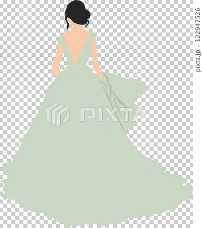 ドレスを着た女性のイラスト 122947526