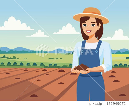 The fertile soil in the hands of a farmer is suitable for cultivation 122949072