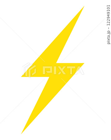 稲妻のシンプルでフラットなイラスト 白背景 稲妻のシンプルでフラットなイラスト 白背景 122949101