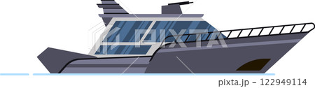 Modern warship featuring advanced weaponry, sailing confidently across the ocean, embodying naval power and enhancing maritime security in todays complex world 122949114