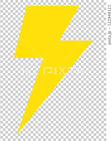 Simple and flat illustration of lightning on white background Simple and flat illustration of lightning on white background 122949121
