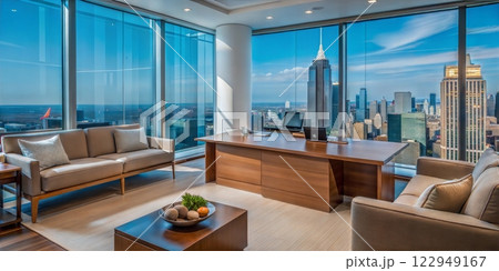 Stylish downtown condo featuring expansive urban panorama 122949167