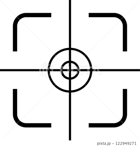 Weapon sight reticle or scope crosshair highlighting the precise aiming point for sniper rifle, ensuring accurate targeting of enemies and enhancing shooting precision Weapon sight reticle or scope crosshair highlighting the precise aiming point for sniper rifle, ensuring accurate targeting of enemies and enhancing shooting precision 122949271
