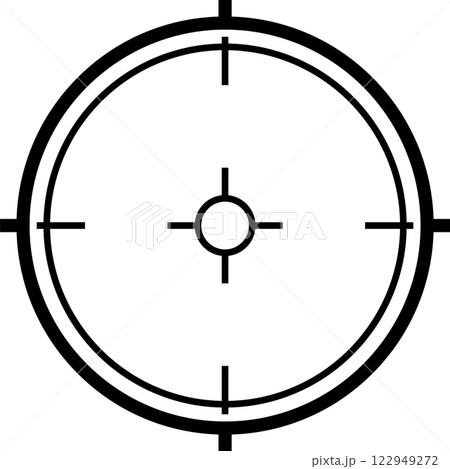Sniper scope crosshair targeting aiming pointer mark cursor vector symbol icon isolated on white background represents the concept of precision and focus 122949272