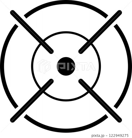 Sniper target aim pointer navigation cursor focusing different military sight and focused eye shooting aims vector symbol set aiming concept 122949275