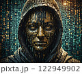 Abstract illustration image warning against cybercrime and its dangers 122949902