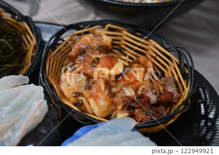Korean seafood dish. Raw sea squirt sashimi Korean seafood dish. Raw sea squirt sashimi 122949921