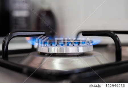kitchen gas cooker. gas stove close up. High quality photo kitchen gas cooker. gas stove close up. High quality photo 122949986
