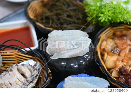 Korean seafood dish. raw fish Sashimi Korean seafood dish. raw fish Sashimi 122950409
