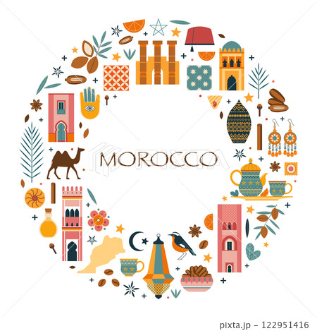 Morocco Travel Print or Card in Circle Shape 122951416