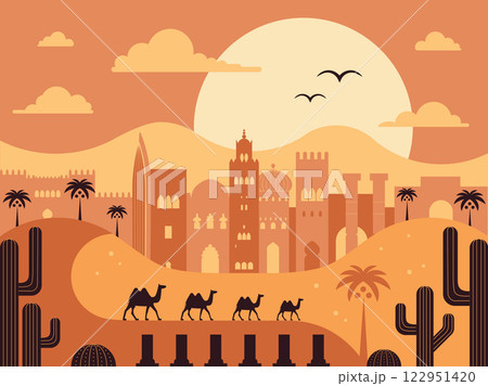 Africa Travel Landscape with Morocco Buildings 122951420