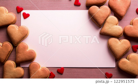 the of Homemade Heart-Shaped Butter Cookies for Valentine's Day 122951575