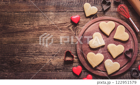 the of Baking Homemade Heart Shaped Butter Cookies Perfect for V 122951579
