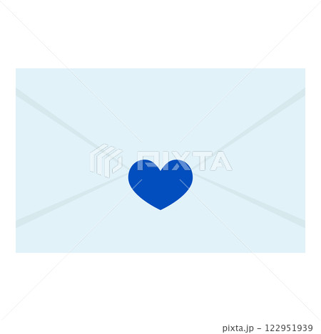 シンプルな水色のラブレターのベクターイラスト素材 122951939