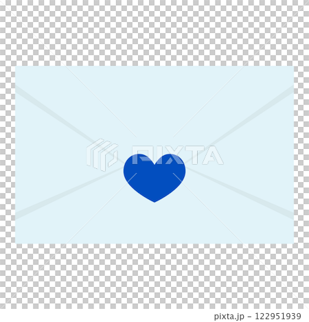 シンプルな水色のラブレターのベクターイラスト素材 122951939