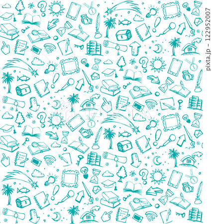 Vector background. Pattern of various icons 122952007