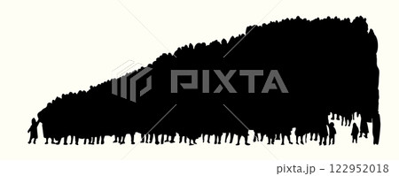 Vector drawing. Big people crowd 122952018
