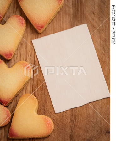 Delightful Homemade Heart-Shaped Butter Cookies for Valentine Da 122952344