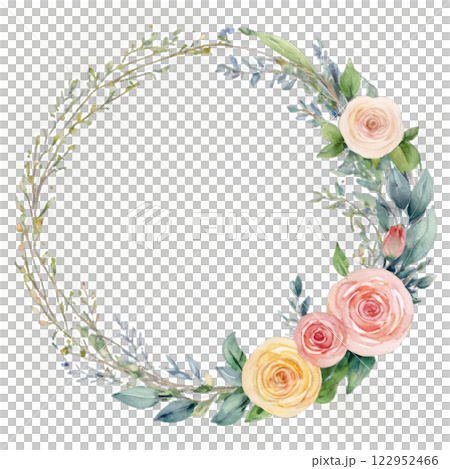 Elegant floral frame design featuring red poinsettias and green foliage for seasonal decoration Elegant floral frame design featuring red poinsettias and green foliage for seasonal decoration 122952466