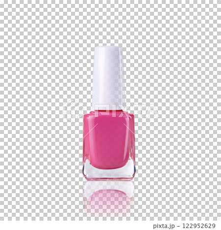 Bright pink nail polish bottle on a plain background for beauty and fashion enthusiasts Bright pink nail polish bottle on a plain background for beauty and fashion enthusiasts 122952629