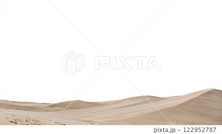 Vast sandy dunes under a cloudy sky in a serene desert landscape during the day 122952787