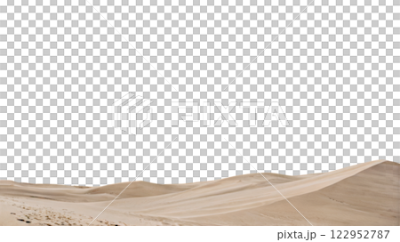 Vast sandy dunes under a cloudy sky in a serene desert landscape during the day 122952787