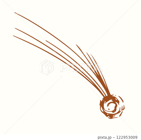 Flying comet with a tail. Vector drawing Flying comet with a tail. Vector drawing 122953009